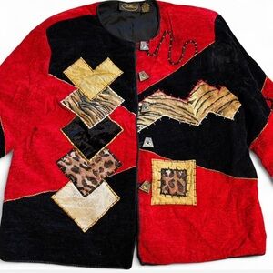 Vintage Tribal Tapestry Abstract Blazer Sweater